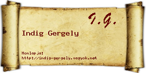 Indig Gergely névjegykártya